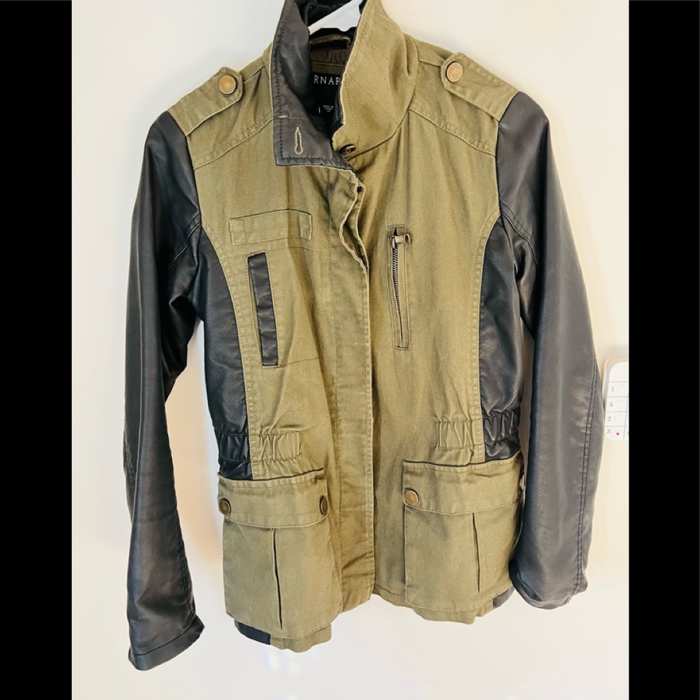 BERNARD UTILITY JACKET WITH LEATHER ACCENTS